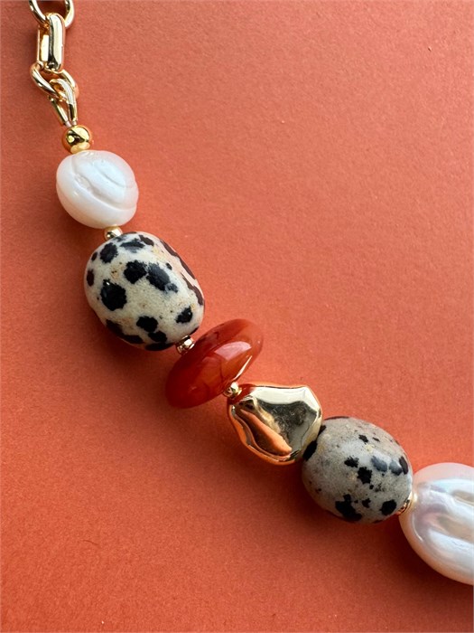 Колье-цепь с натуральными камнями 2329