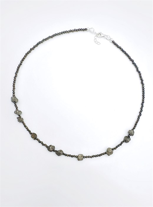 Чокер из гранёного и аутентичного пирита 2333