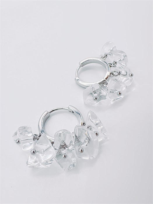 Серьги с колотым горным хрусталем 2337