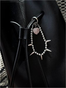 Обвес из гематита с розовым кварцем 2328