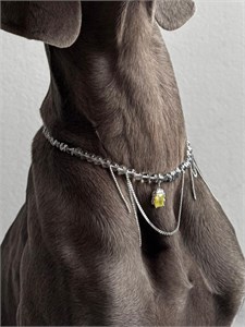 Колье из гематита и горного хрусталя 2331