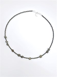 Чокер из гранёного и аутентичного пирита 2333