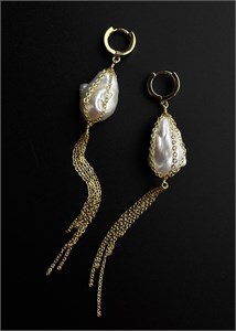Длинные серьги с барочным жемчугом 2347