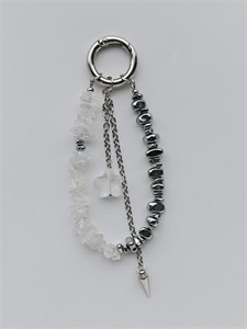 Обвес на сумку из горного хрусталя и гематита 2378