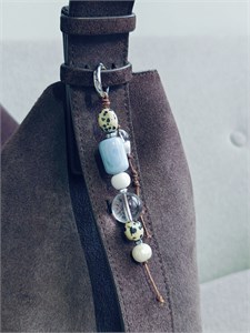 Обвес на сумку с голубым агатом 2381