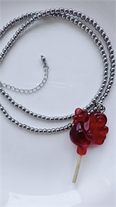 Колье из гематита с петушком 2390