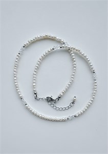 Чокер из мелкого жемчуга и горного хрусталя 2073