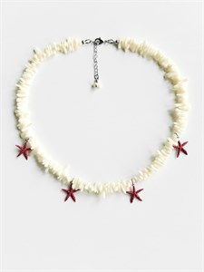 Колье из коралла со звездами 2407