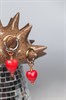 Биколорные серьги с керамическими сердечками - фото 5363