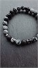 Браслет из обсидиана с черепами говлита 2173