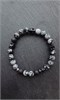 Браслет из обсидиана с черепами говлита 2173