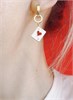 Серьги с двумя подвесами картами черви 2374